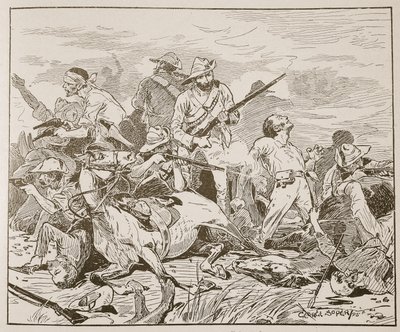"Eles lutaram de forma sombria", ilustração de "Batalhas do século XIX", de Archibald Forbes, GA Henty e Major Arthur Griffiths de George Soper